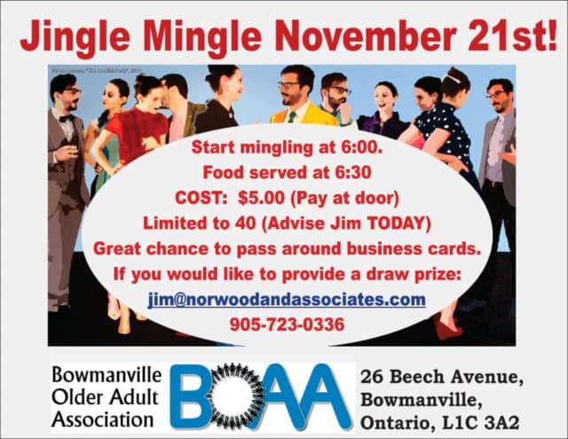 JINGLE MINGLE – THURSDAY NOVEMBER 21ST JINGLE MINGLE – THURSDAY NOVEMBER 21ST